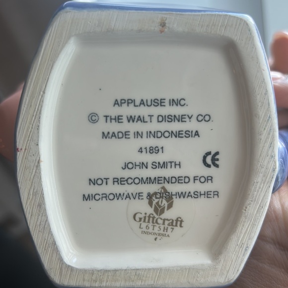 Vintage Pocahontas Captain John Smith Figural Ceramic Mug 3D Cup Applause - Picture 3 of 8